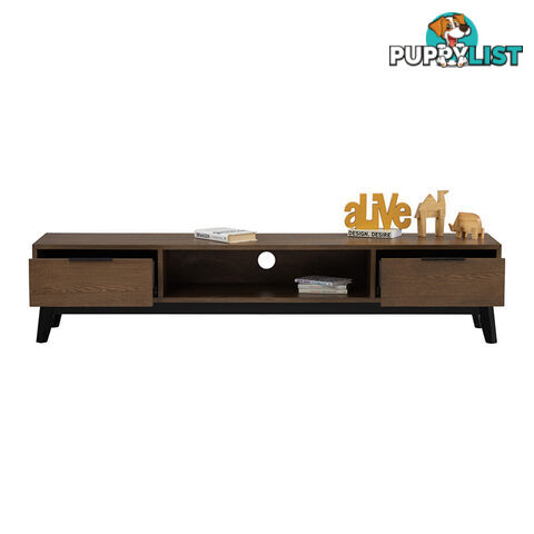 MALTON Entertainment TV Unit 180cm - Walnut & Black - 336028 - 9334719012292