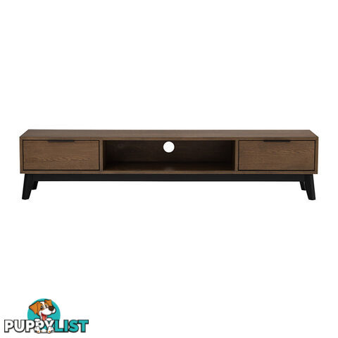 MALTON Entertainment TV Unit 180cm - Walnut & Black - 336028 - 9334719012292