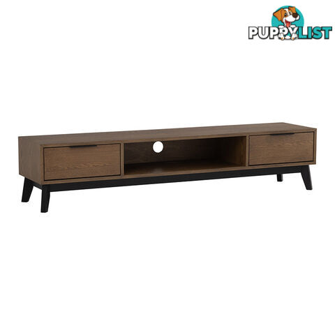 MALTON Entertainment TV Unit 180cm - Walnut & Black - 336028 - 9334719012292