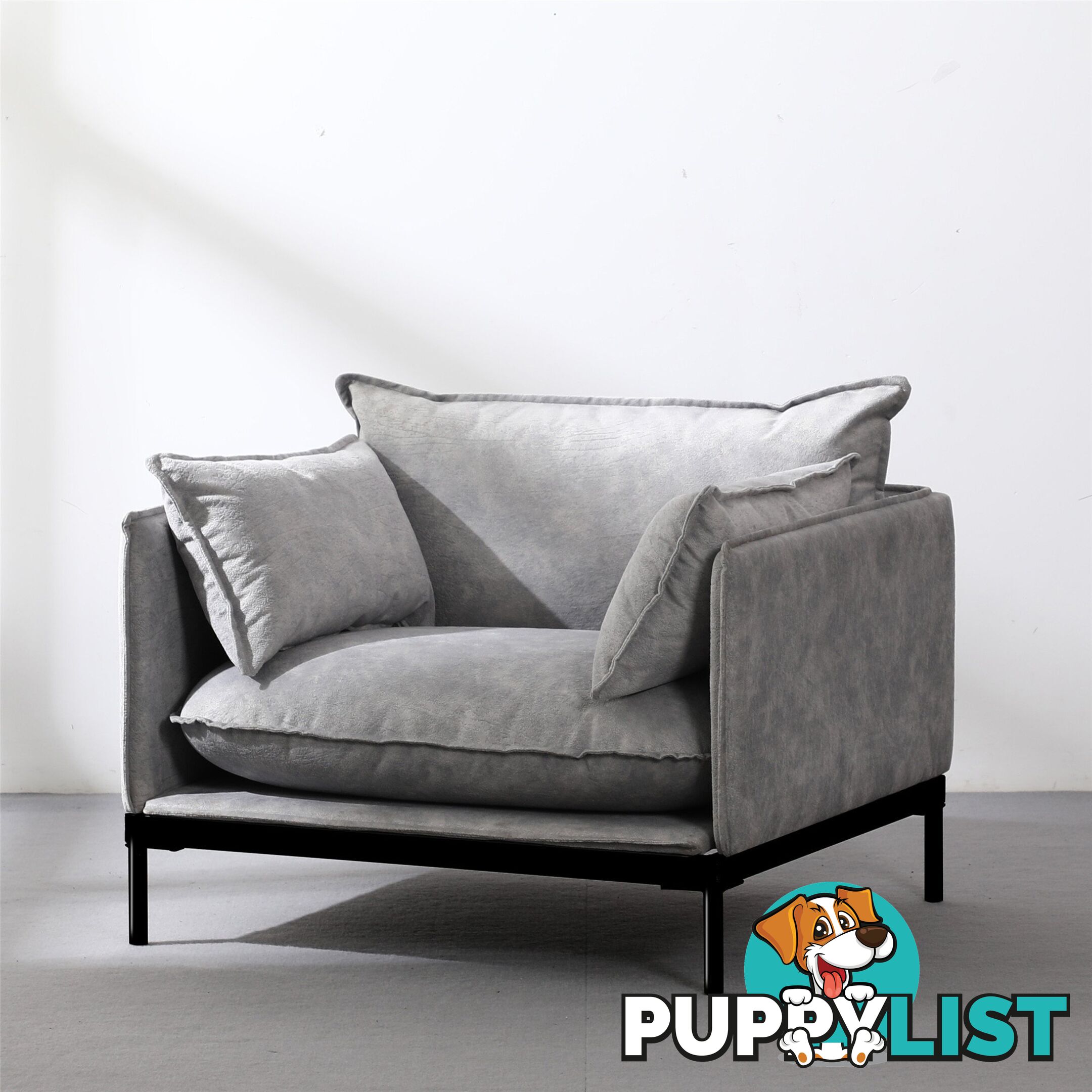 SINCLAIR Single Seater Sofa in Grey - BB-S005-GY - 9334719011066