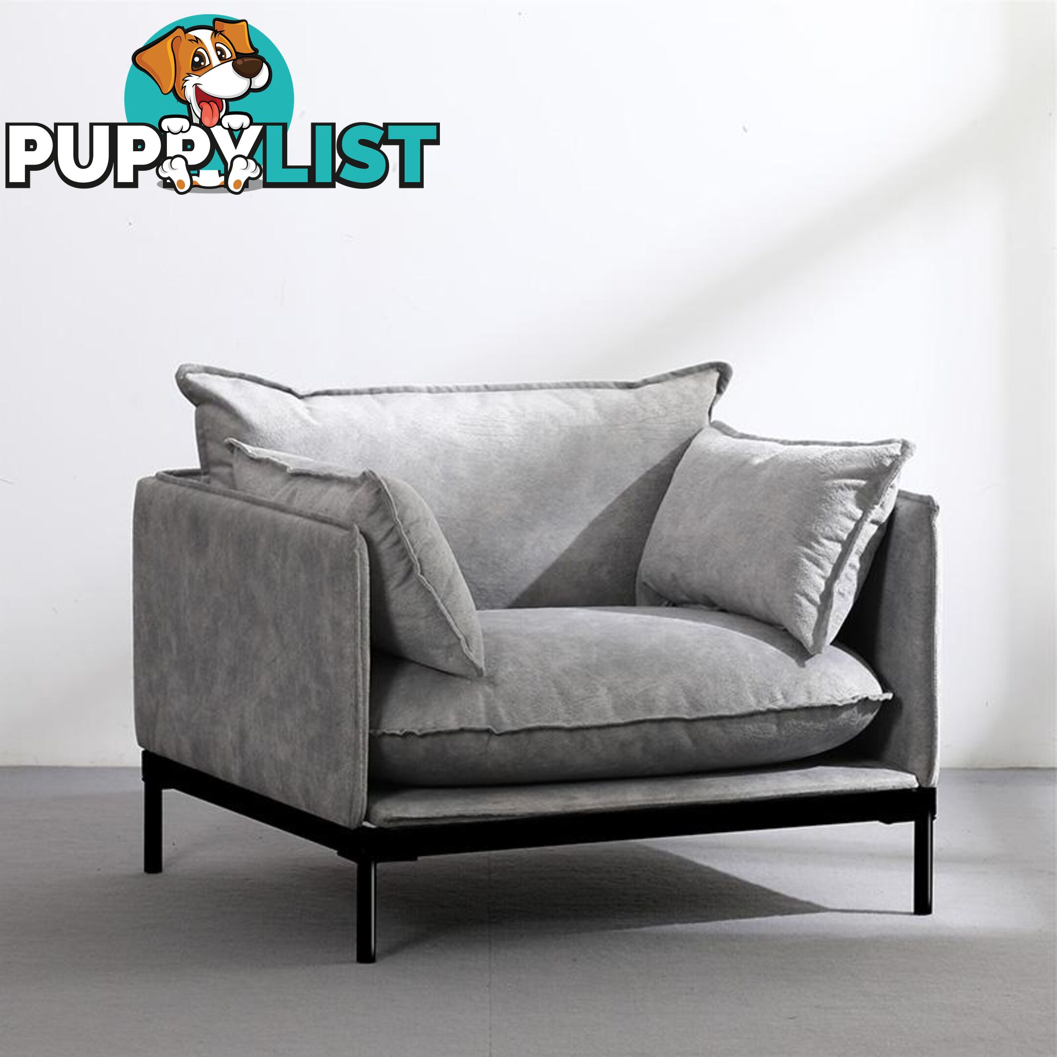 SINCLAIR Single Seater Sofa in Grey - BB-S005-GY - 9334719011066