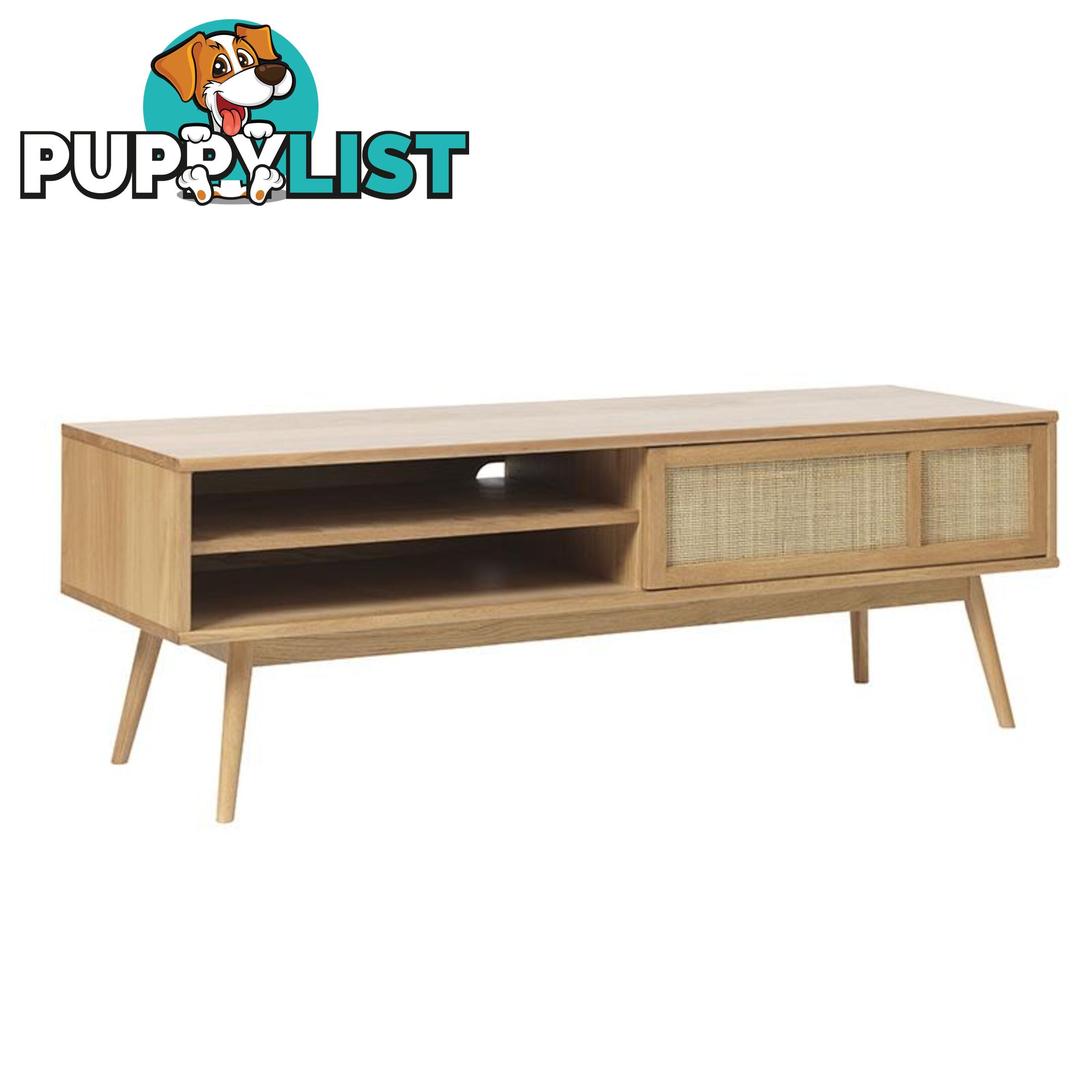 BARRALI Entertainment TV Unit 150cm -  Natural & Rattan - 43290200 - 5704745096520