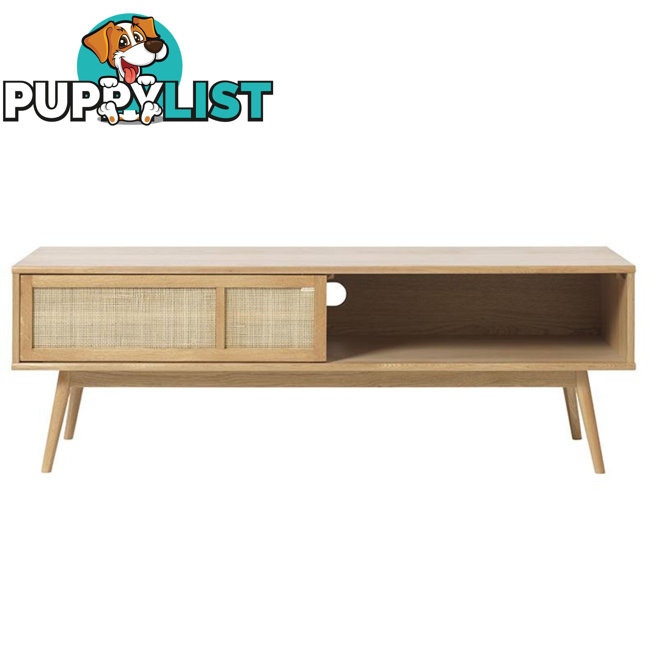 BARRALI Entertainment TV Unit 150cm -  Natural & Rattan - 43290200 - 5704745096520