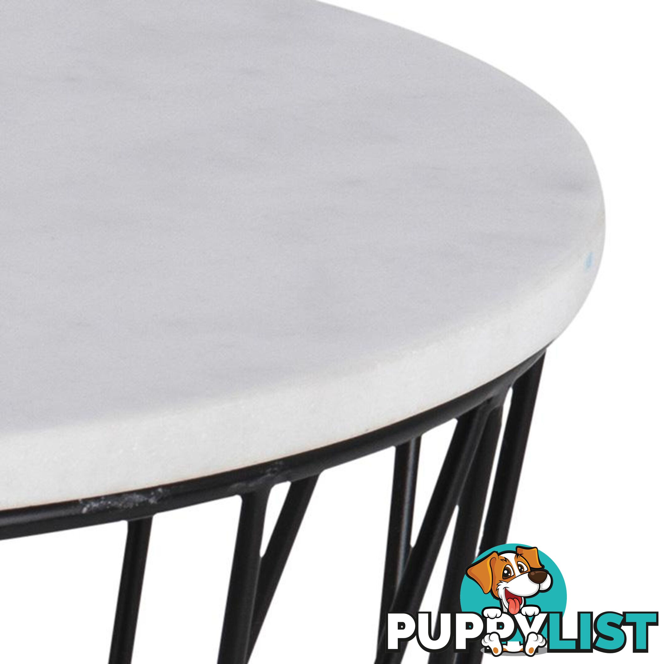 DARBY Side Table Marble 50cm - White - AC-H000018045 - 5705994994032