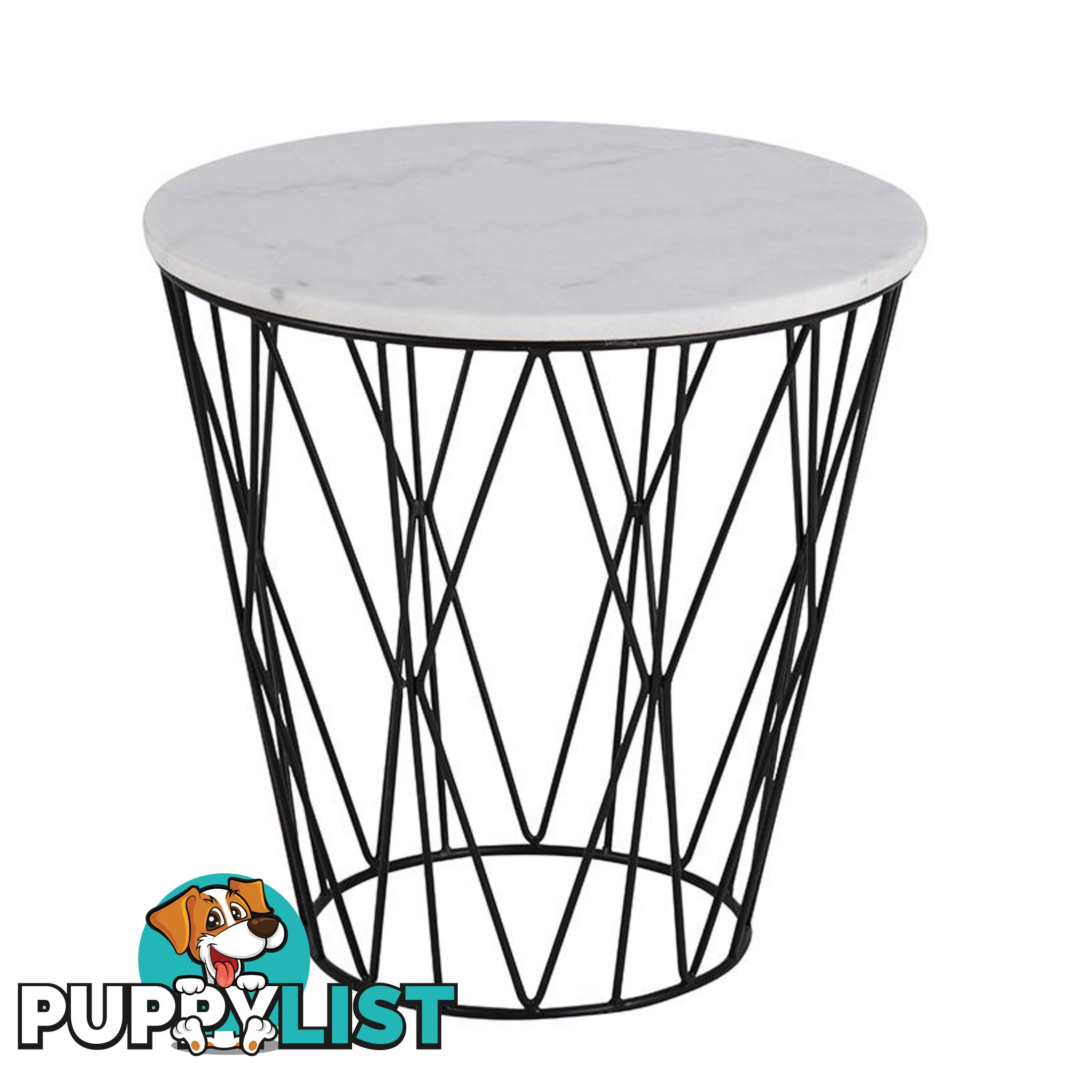 DARBY Side Table Marble 50cm - White - AC-H000018045 - 5705994994032