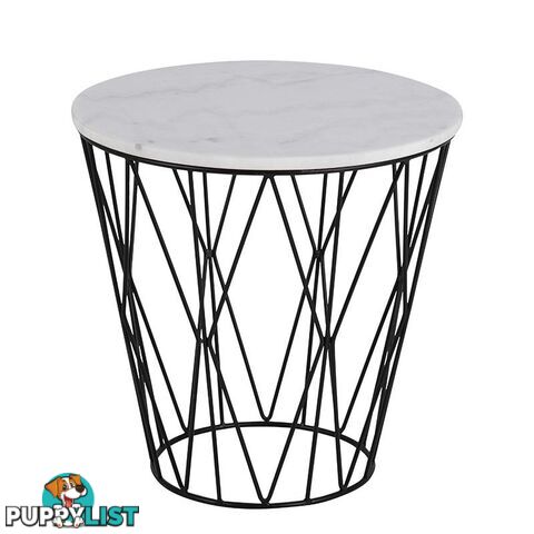 DARBY Side Table Marble 50cm - White - AC-H000018045 - 5705994994032