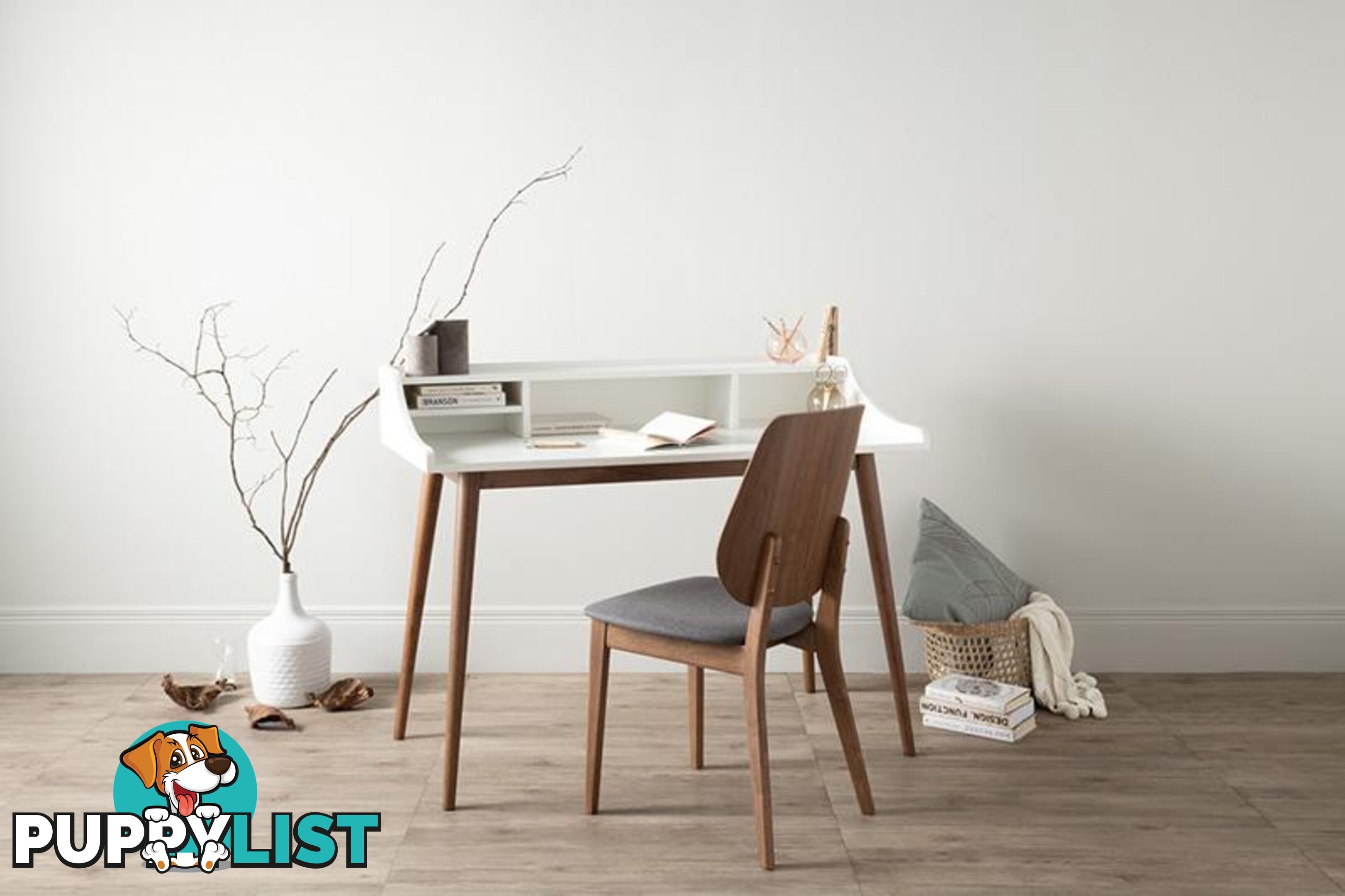 LAGOM Study Desk 120cm - Natural & White - 124030 - 9334719000473