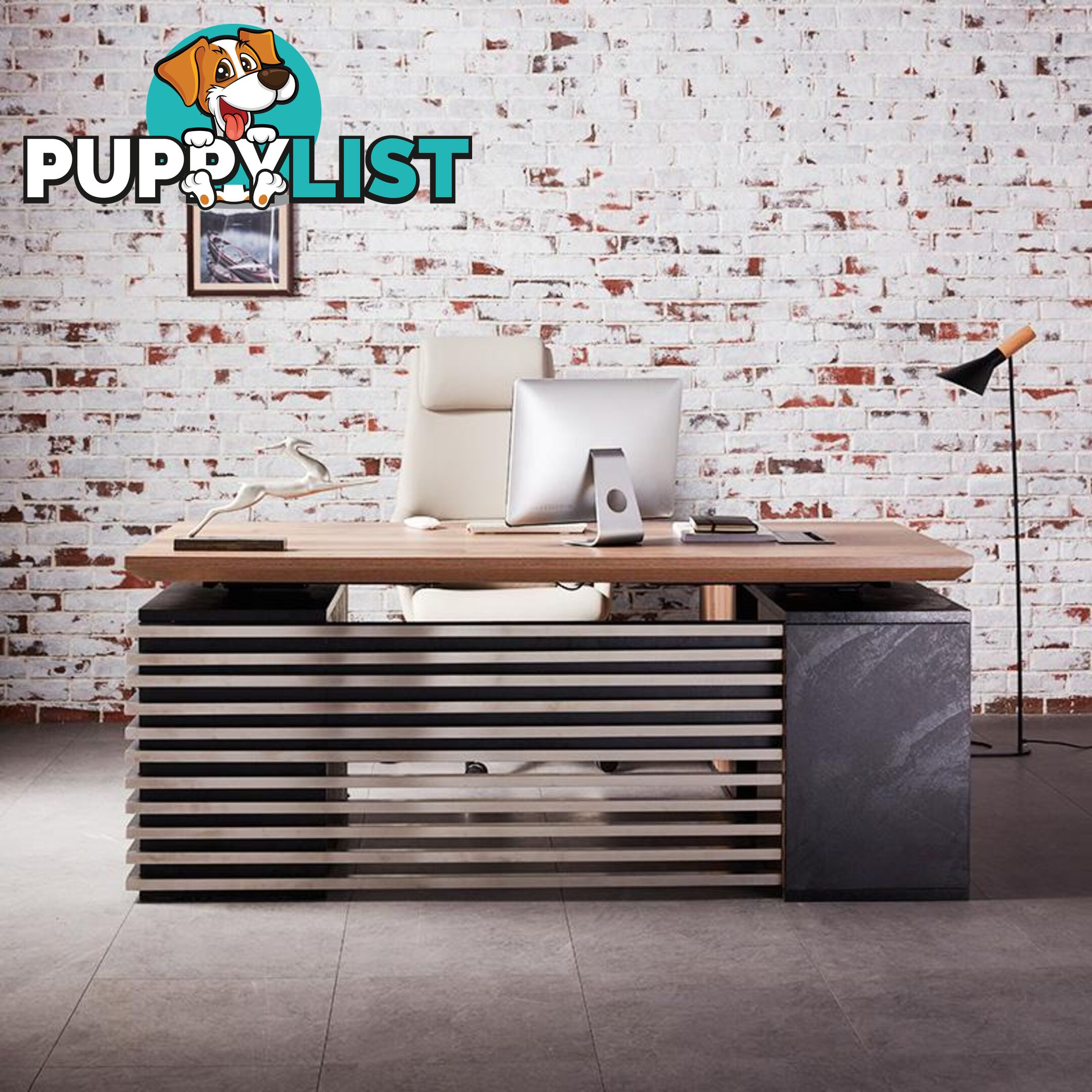 PHOENIX Sit & Stand Electric Lift Executive Desk with Left Return 1.8M - Warm Oak & Black - WF-N1801-SU-LEFT - 9334719011561