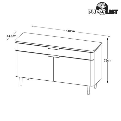 SIENNA Sideboard 140cm -  Natural & White - 36352231 - 5704745073477