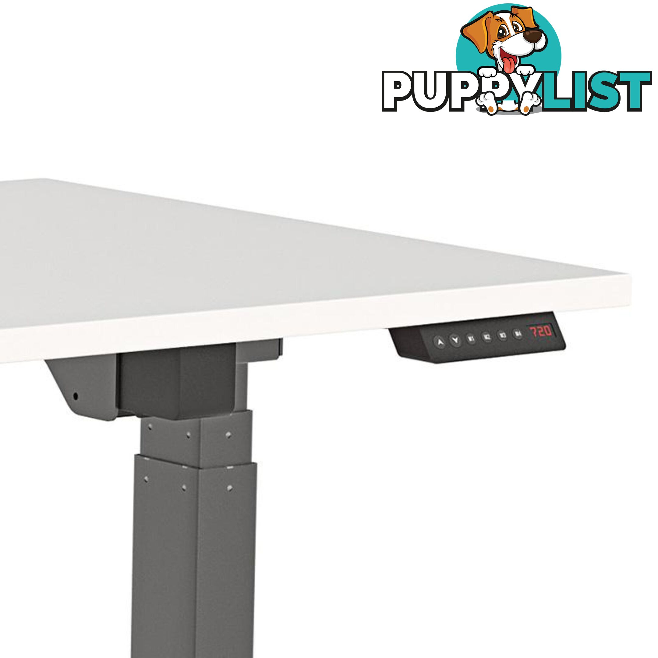 AGILE PRO Electric 2 Column Sit Standing Desk - 1200mm to 1800mm - White & Black - OG_AGE2SSD128