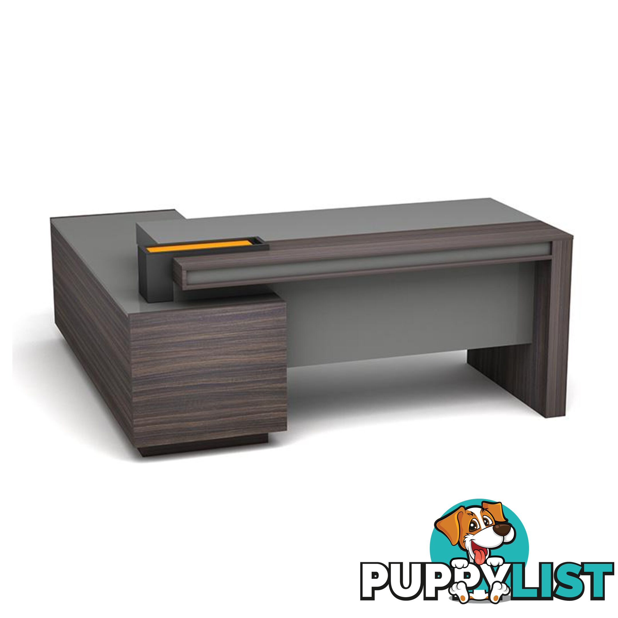 RADDIX Executive Desk with Right Return 1.8M - Brown - DF-FF-D0118R - 9334719003290