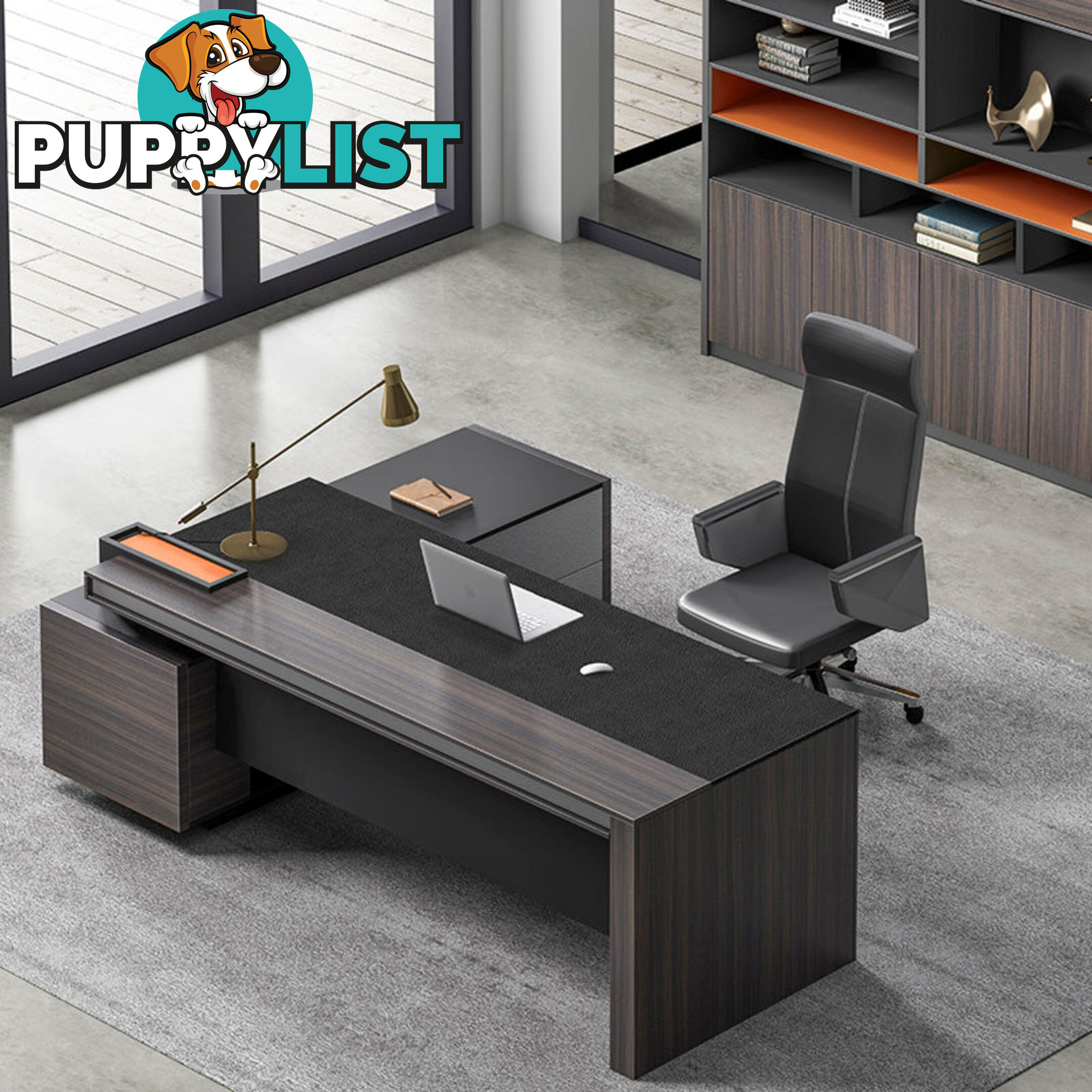 RADDIX Executive Desk with Right Return 1.8M - Brown - DF-FF-D0118R - 9334719003290