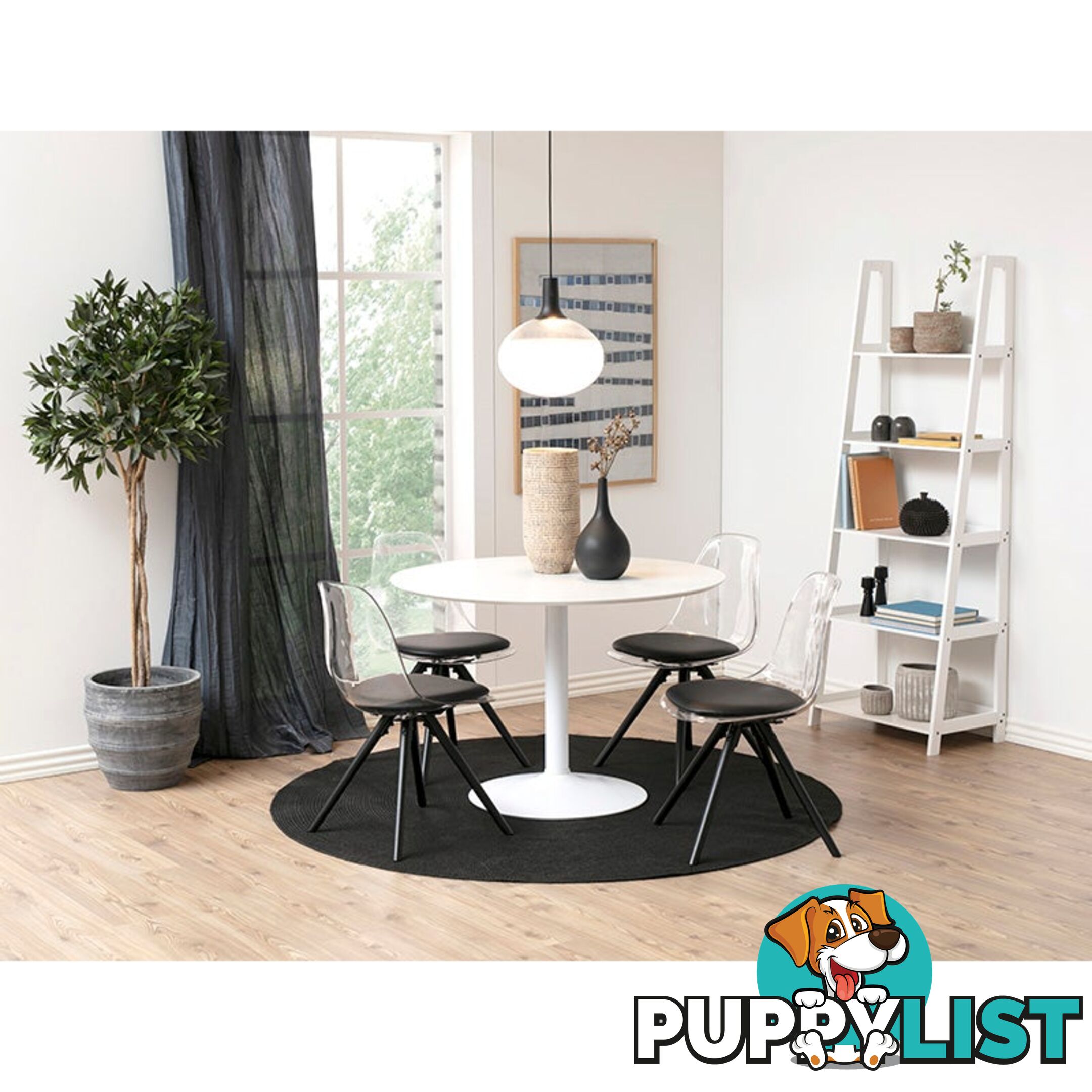 TITAN Round Dining Table 110cm - White - AC-10110-1 - 5706553406683