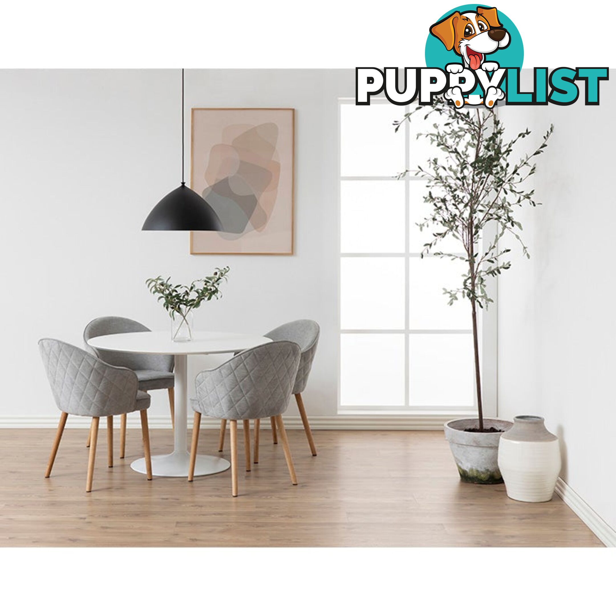 TITAN Round Dining Table 110cm - White - AC-10110-1 - 5706553406683