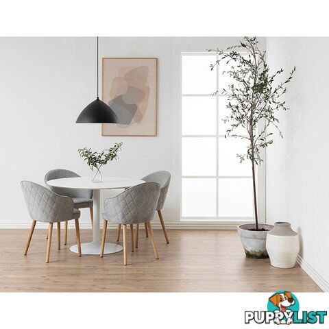 TITAN Round Dining Table 110cm - White - AC-10110-1 - 5706553406683