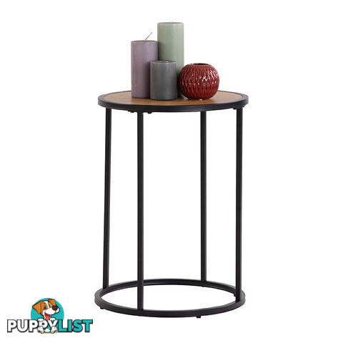 BRADFORD Side Table 40cm  - Natural & Black - 131065 - 9334719000480