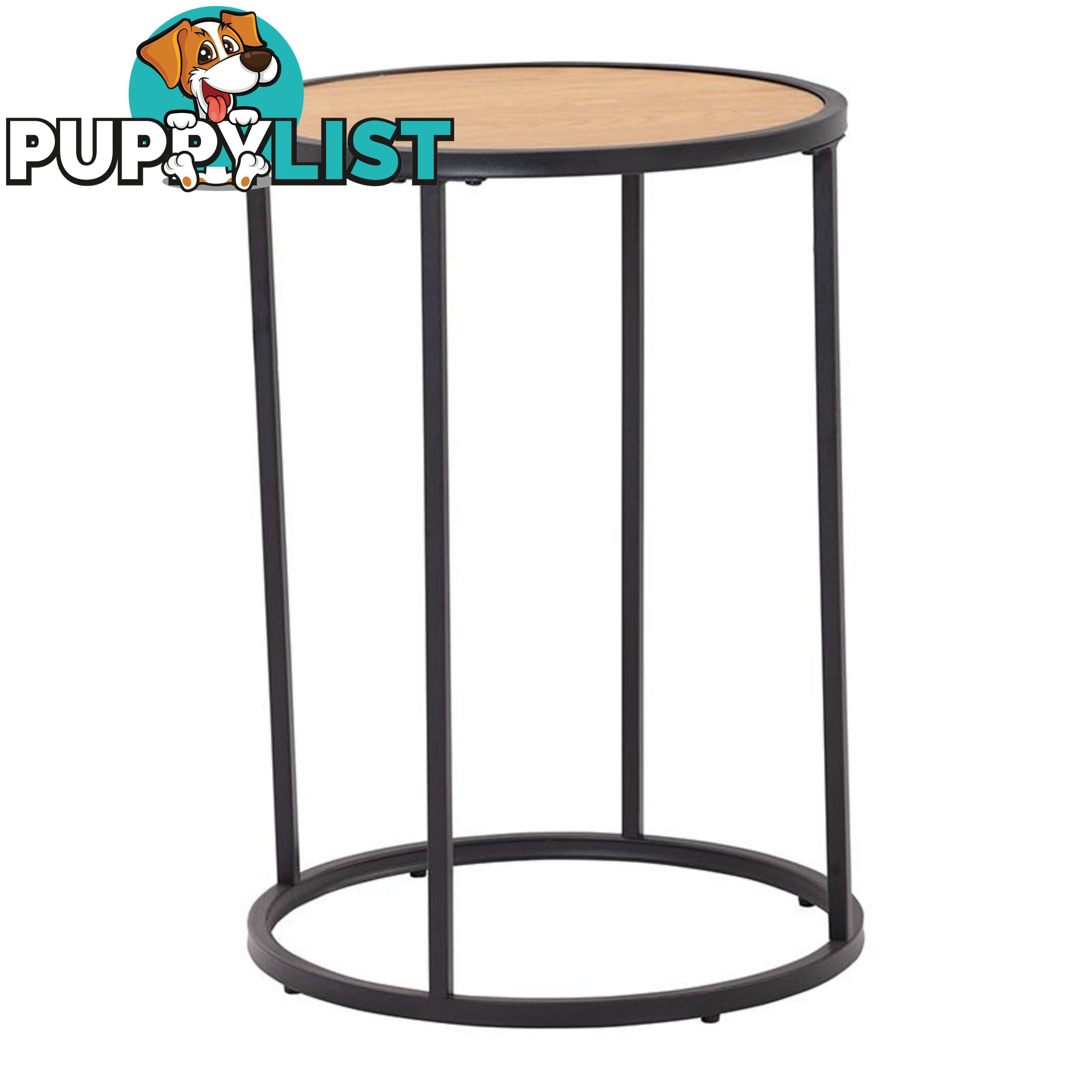 BRADFORD Side Table 40cm  - Natural & Black - 131065 - 9334719000480