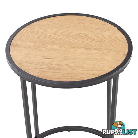 BRADFORD Side Table 40cm  - Natural & Black - 131065 - 9334719000480