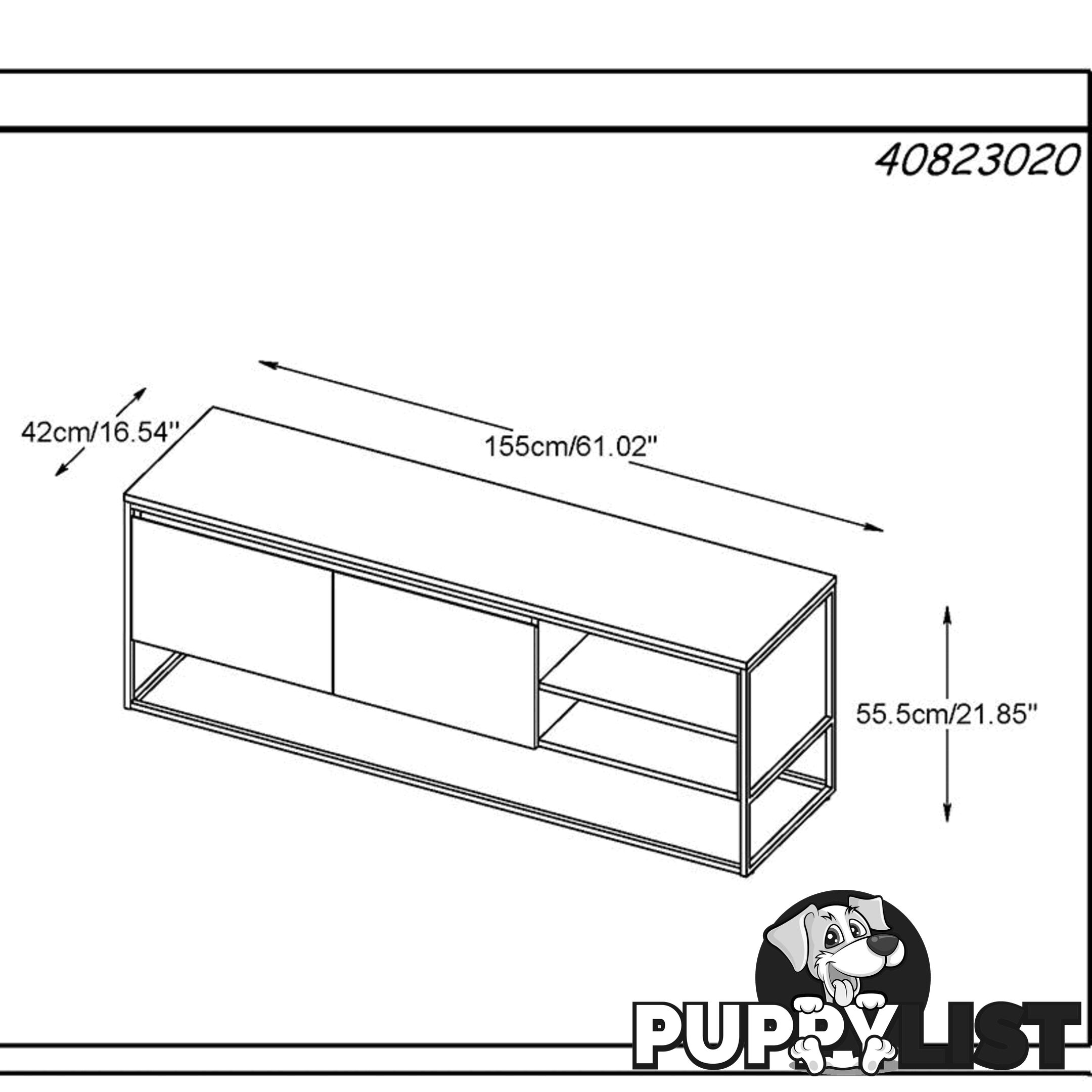 RIVOLI TV Entertainment Unit 1.55M -  Smoked Oak / Black - 40823020 - 5704745088426