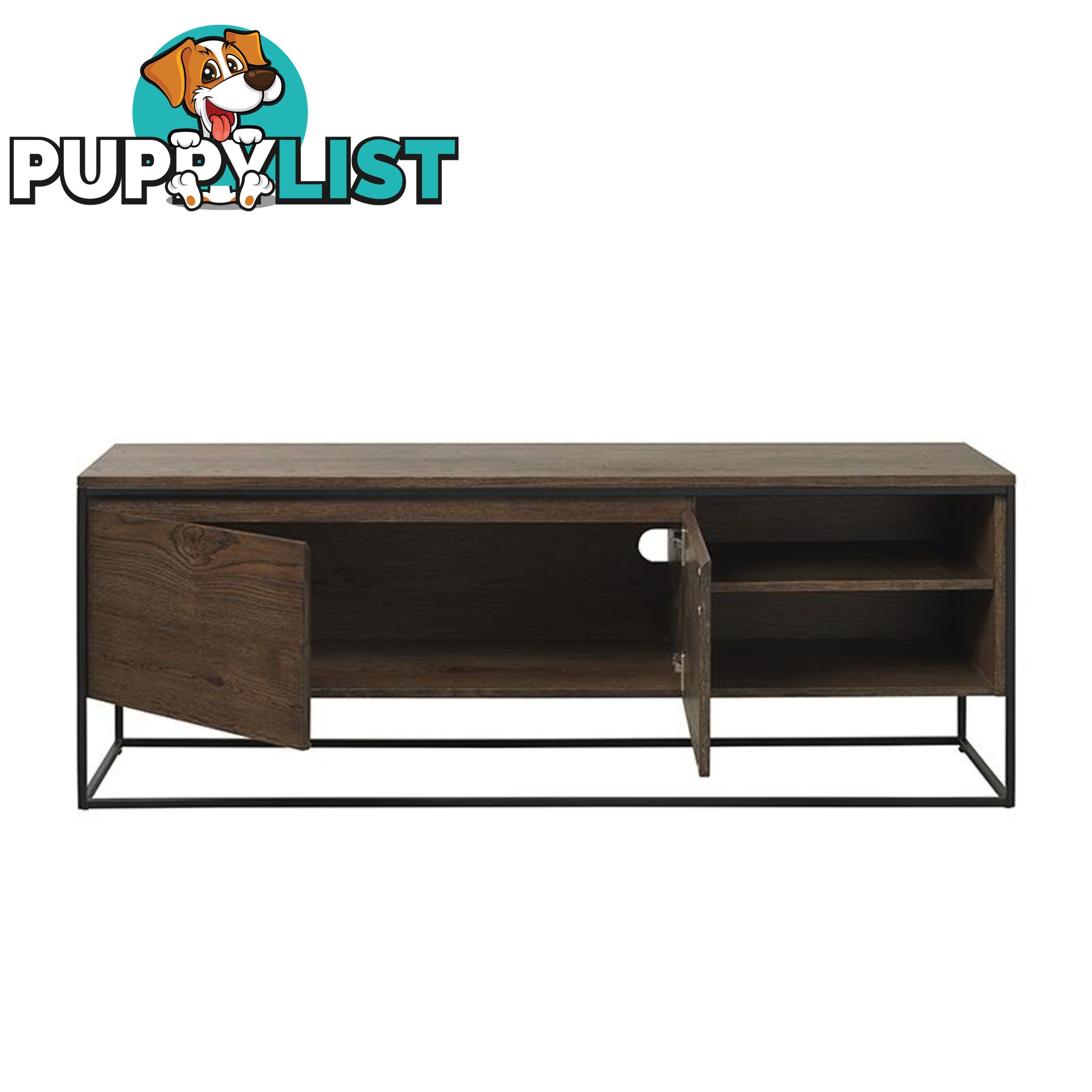 RIVOLI TV Entertainment Unit 1.55M -  Smoked Oak / Black - 40823020 - 5704745088426