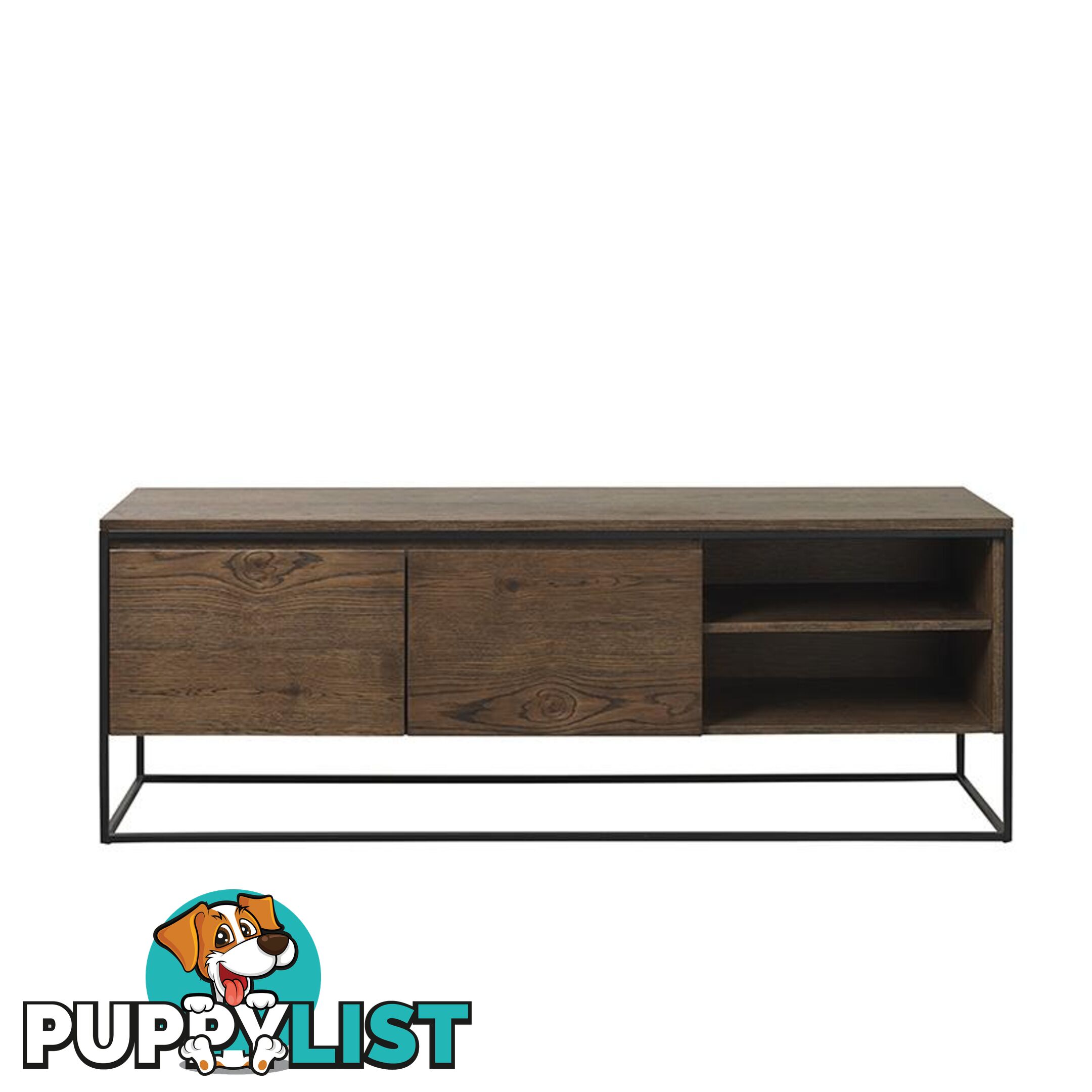 RIVOLI TV Entertainment Unit 1.55M -  Smoked Oak / Black - 40823020 - 5704745088426