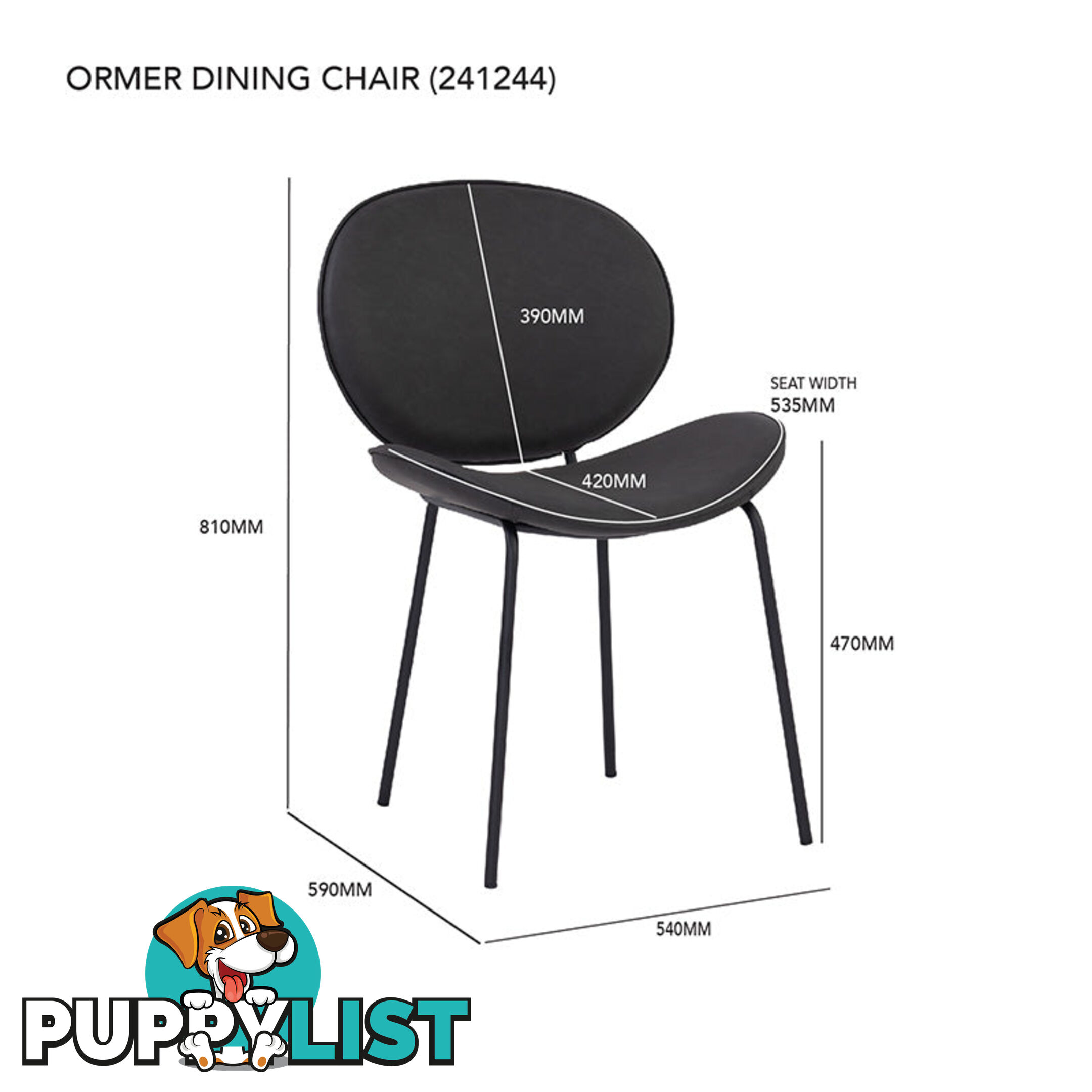 ORMER Dining Chair - Titanium - 241244 - 9334719009988