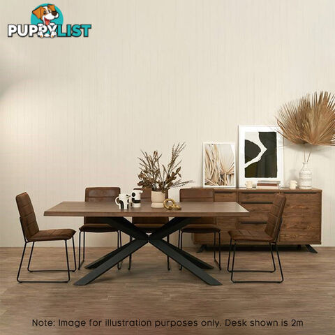 ARNO Dining Table 160cm - Brown & Black - 38822930 - 5704745096643