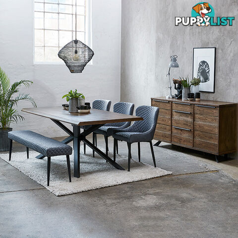 ARNO Dining Table 160cm - Brown & Black - 38822930 - 5704745096643