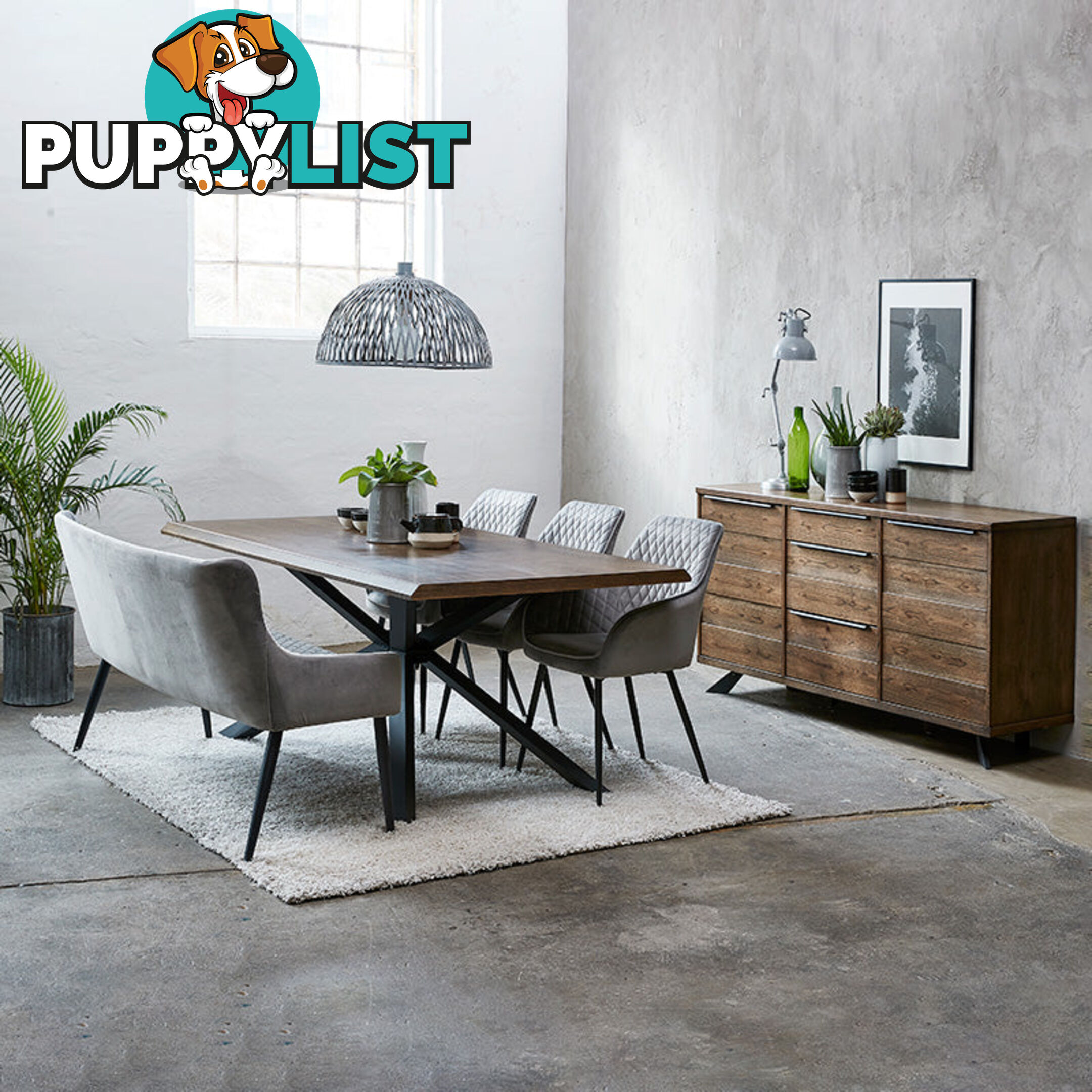 ARNO Dining Table 160cm - Brown & Black - 38822930 - 5704745096643