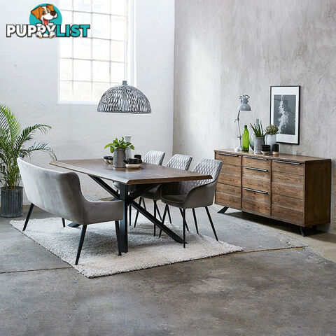 ARNO Dining Table 160cm - Brown & Black - 38822930 - 5704745096643