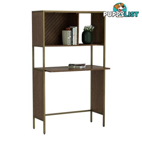 WILLINGHAM Study Desk - Brass & Wood - 123010 - 9334719000381