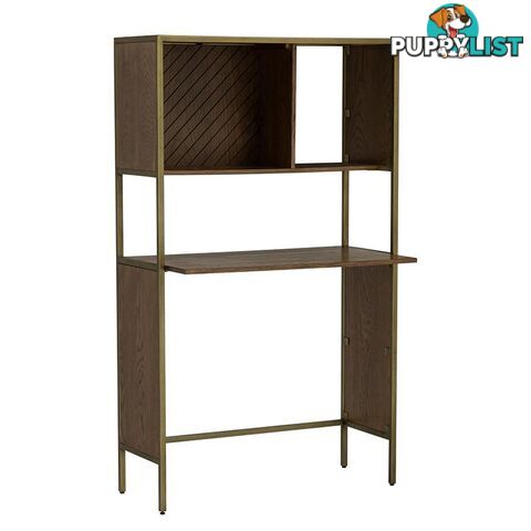 WILLINGHAM Study Desk - Brass & Wood - 123010 - 9334719000381