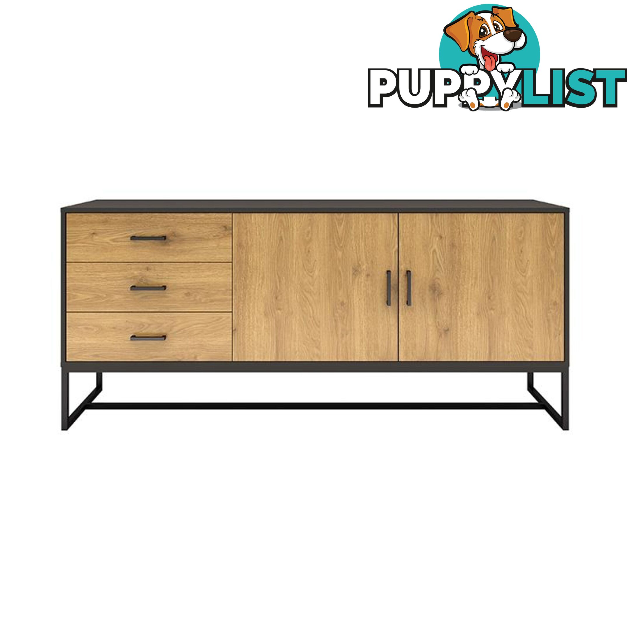 AMSTER Sideboard 160cm - Natural & Black - AS-AMSTERSB02 - 9334719010830