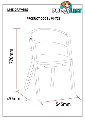 ALESSA Dining Chair - Blue - MI-C722 - 9334719004143