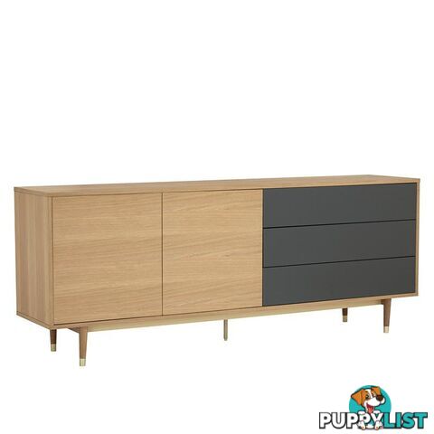 HOUSTON 200cm Sideboard - Natural & Grey - 346018 - 9334719004044