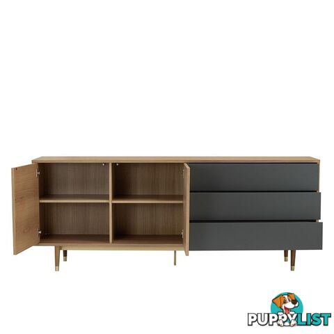 HOUSTON 200cm Sideboard - Natural & Grey - 346018 - 9334719004044