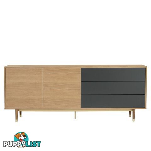 HOUSTON 200cm Sideboard - Natural & Grey - 346018 - 9334719004044