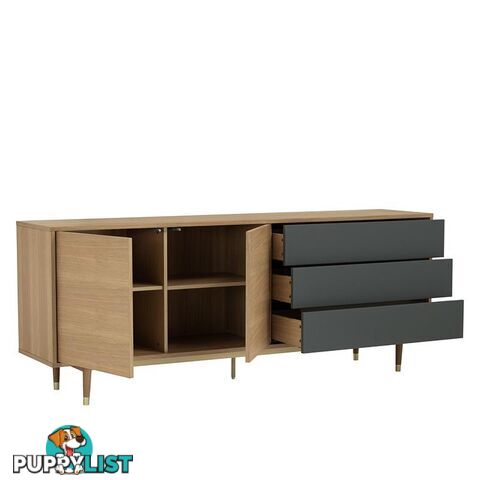 HOUSTON 200cm Sideboard - Natural & Grey - 346018 - 9334719004044