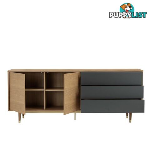 HOUSTON 200cm Sideboard - Natural & Grey - 346018 - 9334719004044