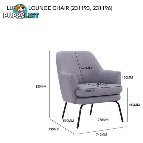 LUCIAN Lounge Chair - Blue - 231196 - 9334719000794