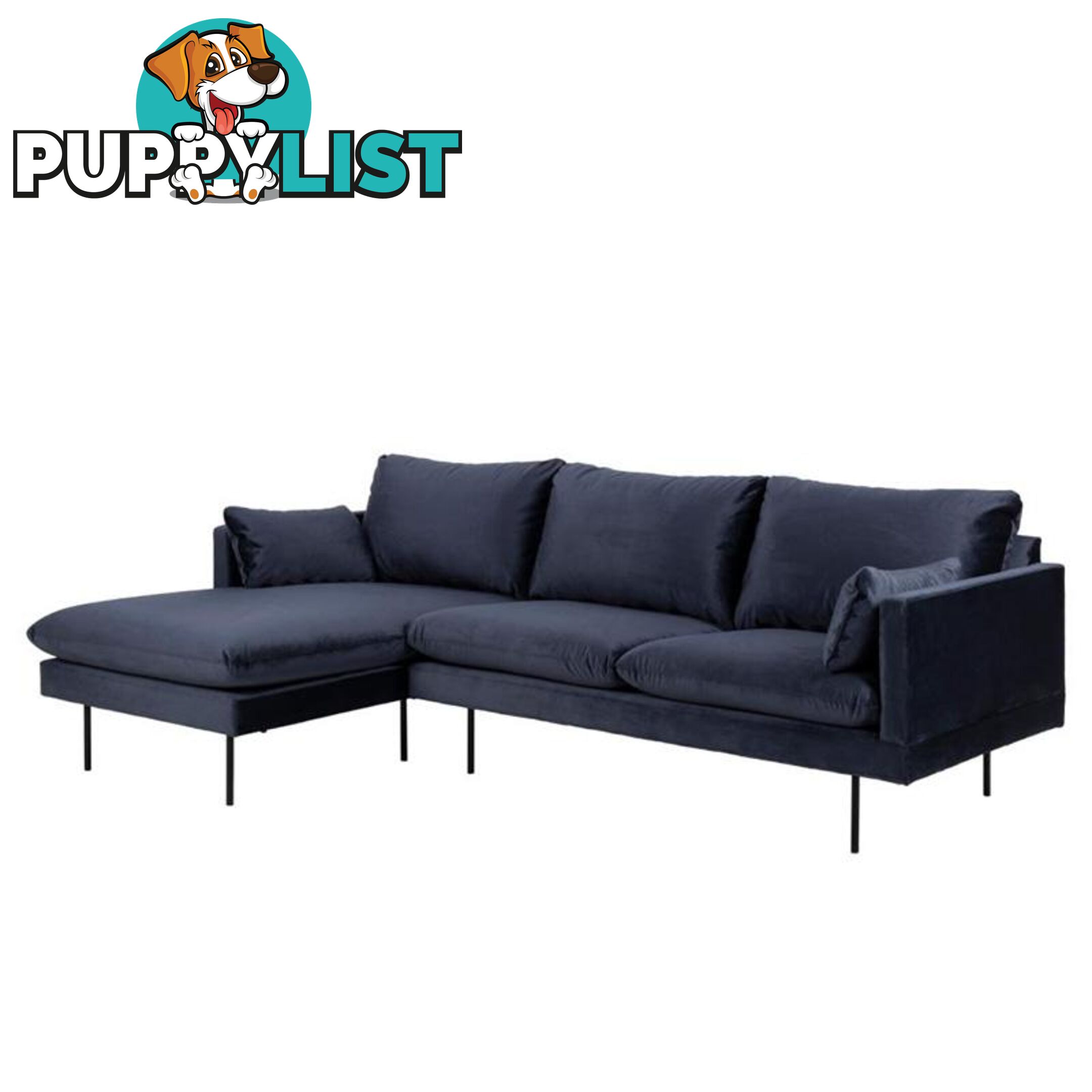 AKEMI 2 Seater Sofa with Left Chaise - Blue - AC-H000018904 - 5713941047656