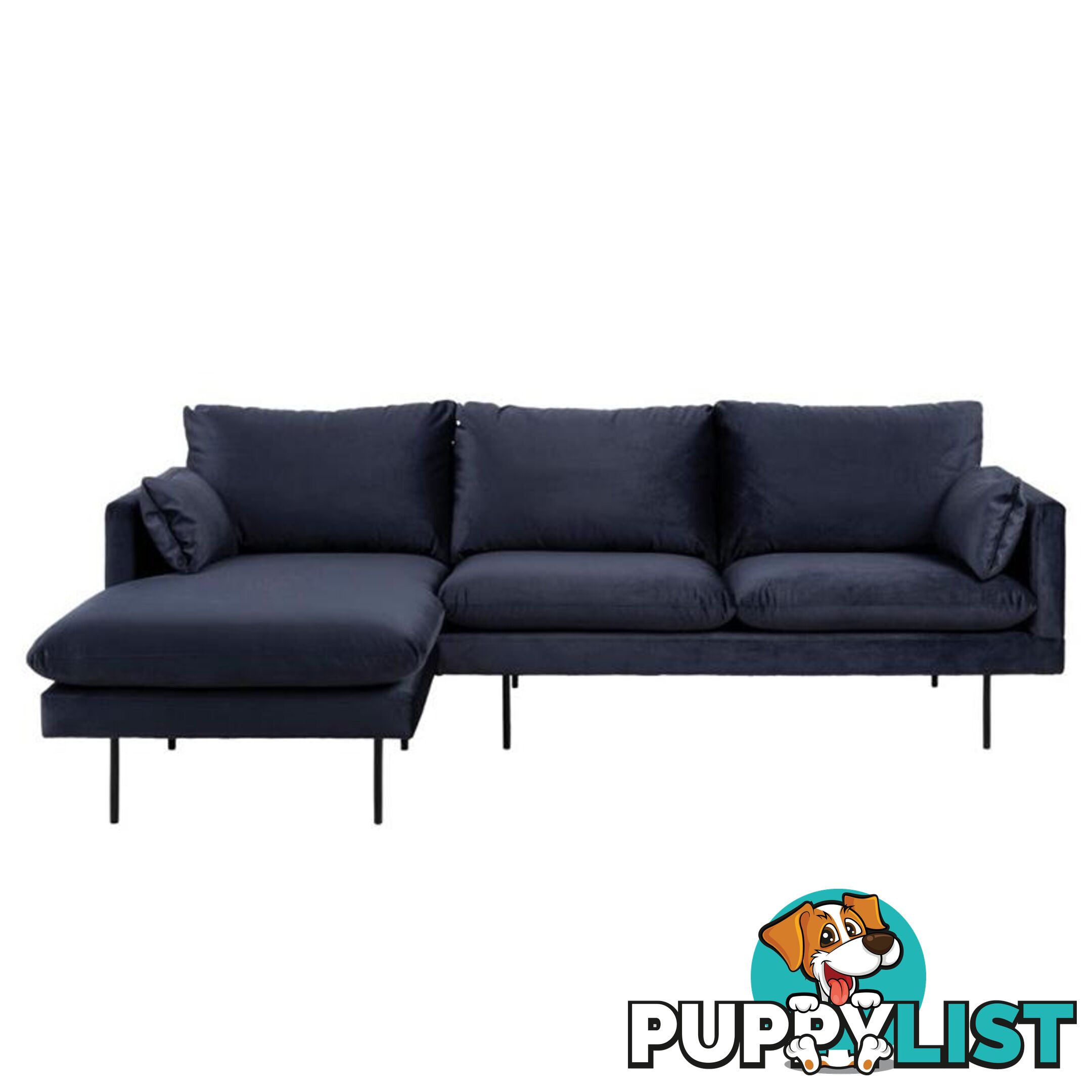 AKEMI 2 Seater Sofa with Left Chaise - Blue - AC-H000018904 - 5713941047656