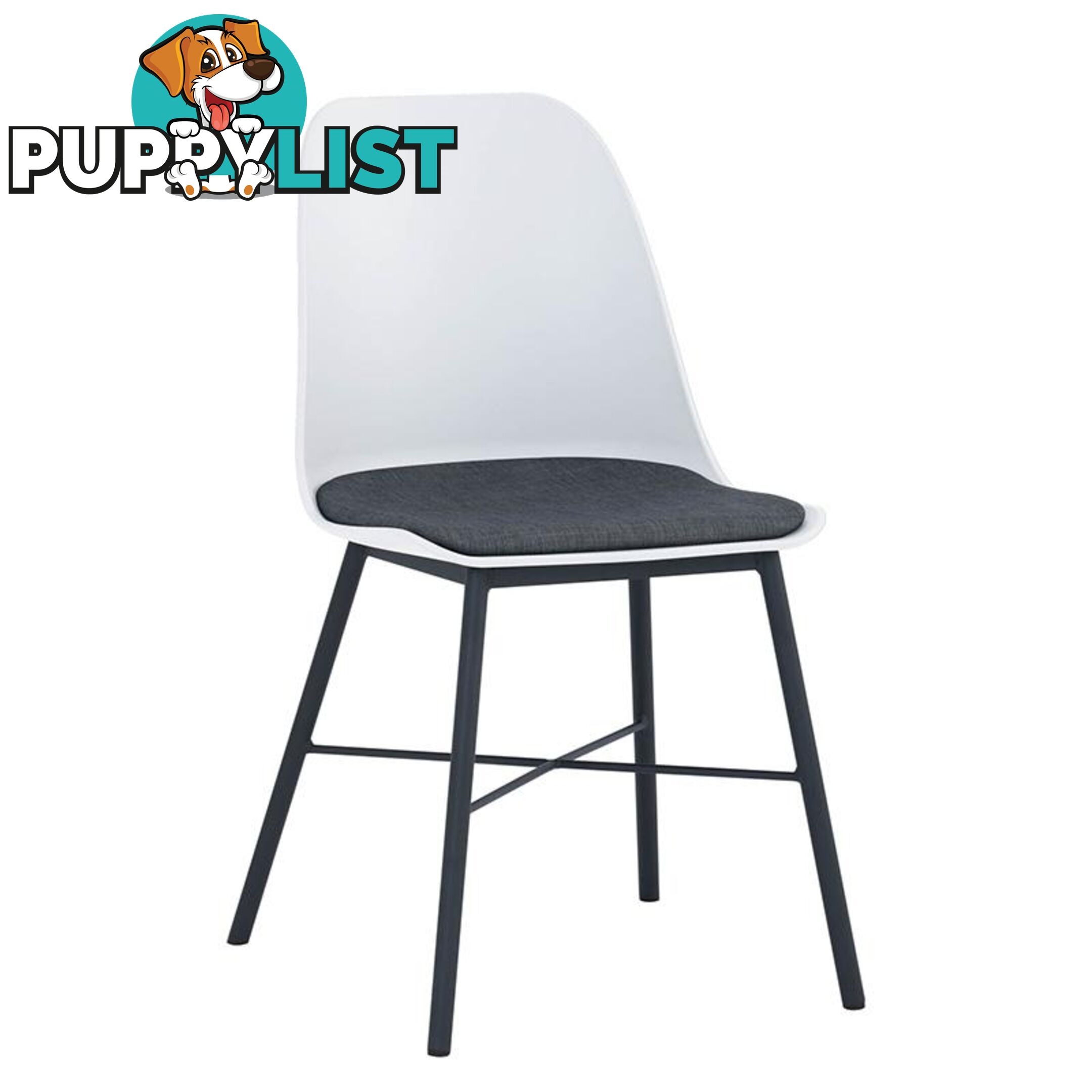 LAXMI Dining Chair - White & Black - 241187 - 9334719008448