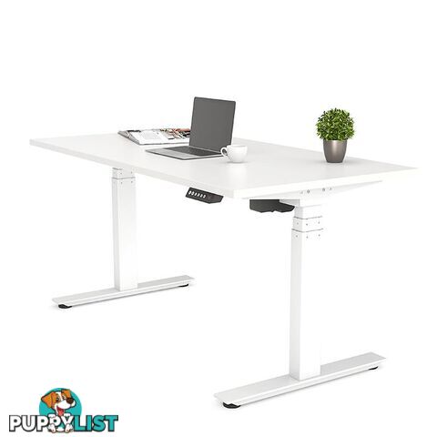 AGILE PRO Electric 2 Column Sit Standing Desk - 1200mm to 1800mm - Oak & White - OG_AGE2SSD154