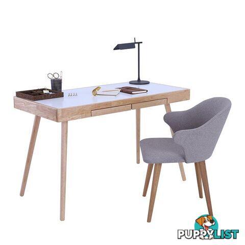 RETH Study Desk 120cm - Natural & White - 124027 - 9334719002798