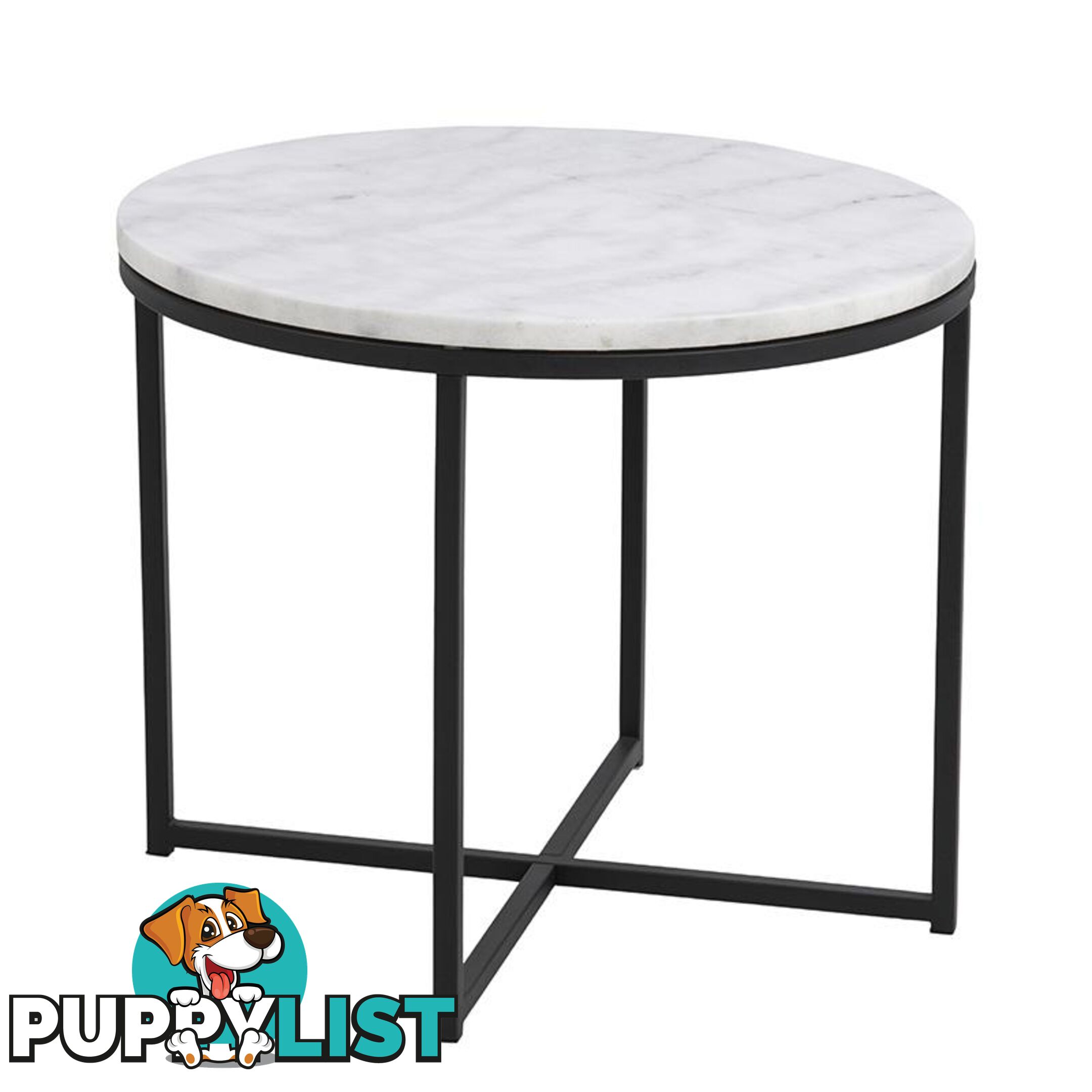 JOSS Side Table Marble 55cm - White - AC-H000018368 - 5713941015723