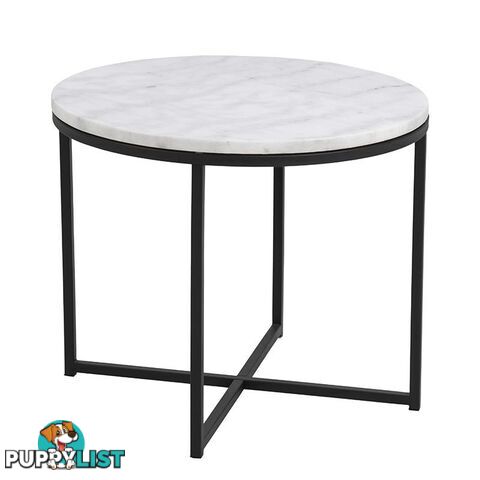 JOSS Side Table Marble 55cm - White - AC-H000018368 - 5713941015723