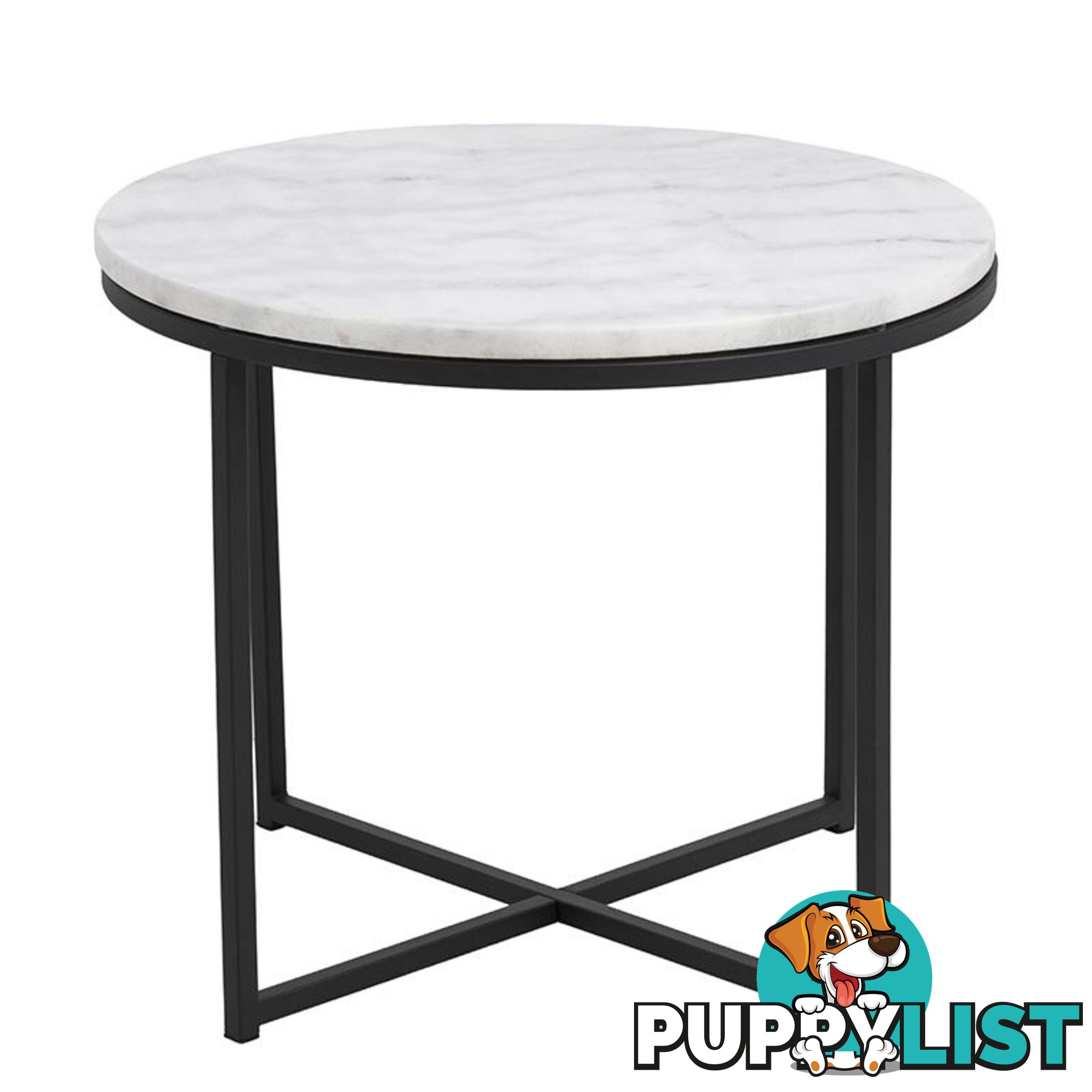 JOSS Side Table Marble 55cm - White - AC-H000018368 - 5713941015723