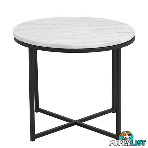 JOSS Side Table Marble 55cm - White - AC-H000018368 - 5713941015723