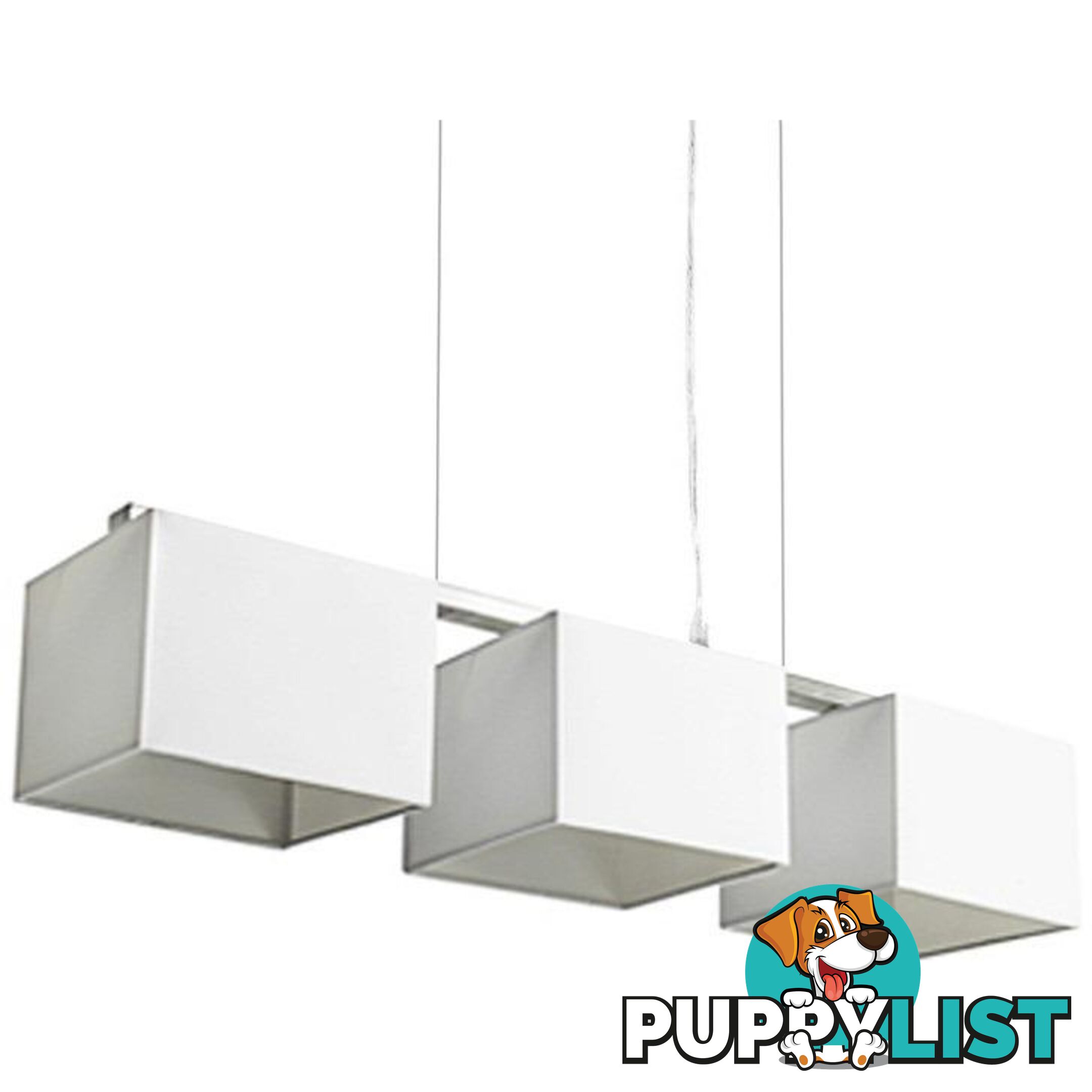 Godwin White White Square Trio Pendant Lights - 13059-WHT - 9334719000060